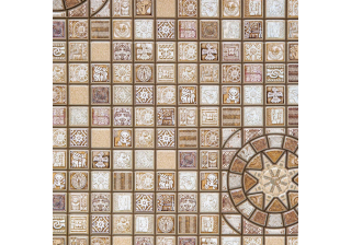 Панель ПВХ Мозаика Медальон коричневый 957х480х0.4мм (0,4593м2)